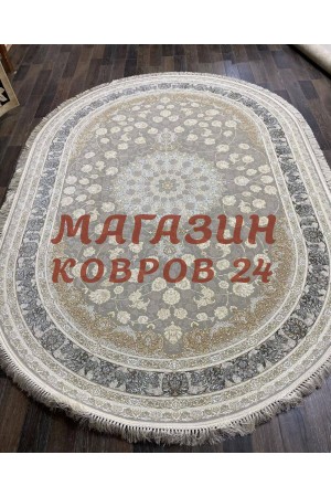 Иранский ковер Shahname 1200 001 Крем-серый овал